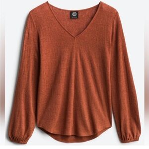 Bobeau Rust V-Neck Long Sleeve Top / Stitch Fix NWT
